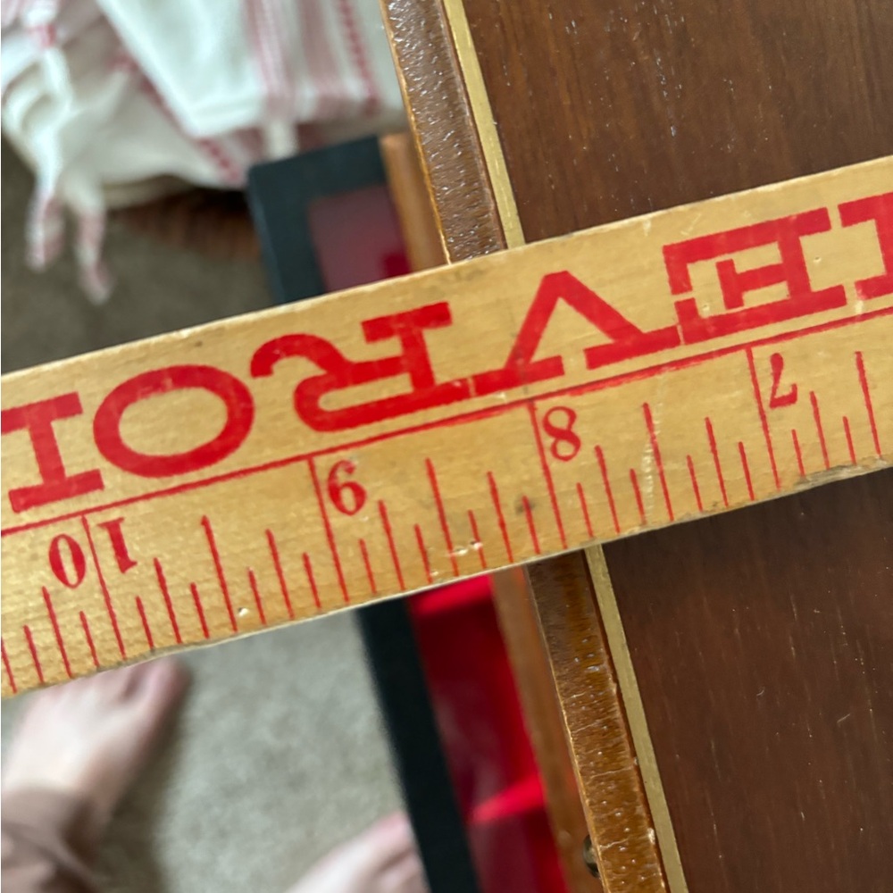 Vintage-MCM- Wooden Jewelry Box with-Chartreuse lining-1 drawer/lift top - Picture 13 of 15